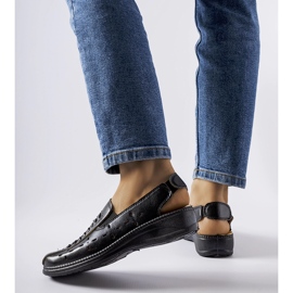 Sandálias vazadas Glafi pretas preto 1