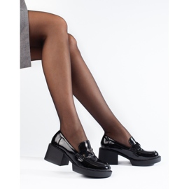 Sapatos pretos de salto alto Shelovet envernizados 2