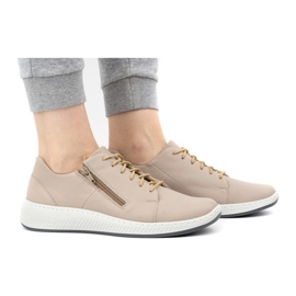 WASAK Sapatos femininos tênis de couro 0602W cinza 2