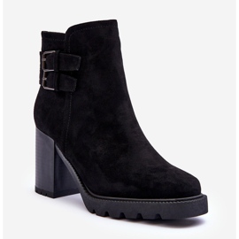 Botas de salto alto em camurça preta Makeline preto 1