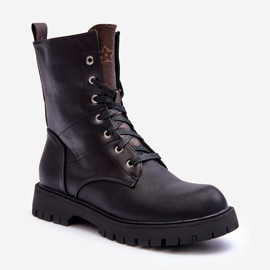 Botas de couro pretas Lonevis marrom 1