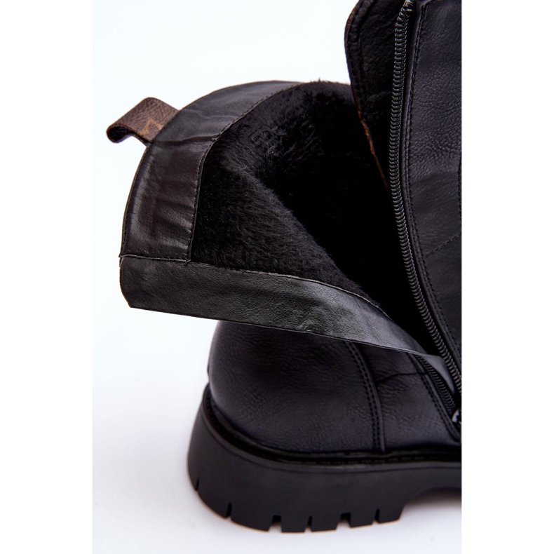 Botas de couro pretas Lonevis marrom 2