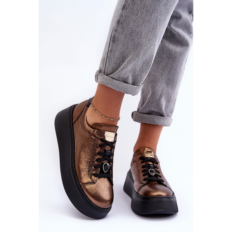 Calçados Esportivos de Couro na Plataforma Maciejka 06191-24 Cobre marrom 1