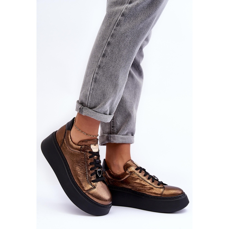 Calçados Esportivos de Couro na Plataforma Maciejka 06191-24 Cobre marrom 2