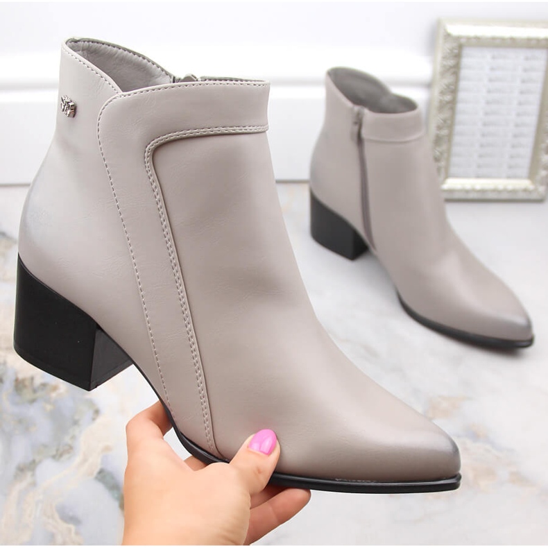 Botas femininas de salto alto com isolamento, cinza Sergio Leone BT633 1