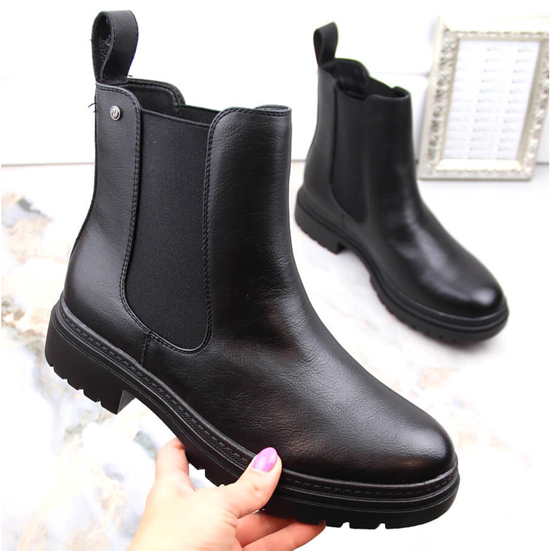 Botas Chelsea femininas, pretas, Potocki SZ12201 preto 1
