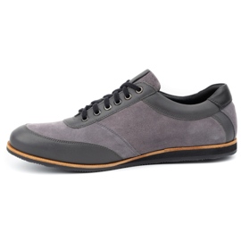 Olivier Sapatos de couro masculino cinza 7007 KB 1