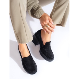 Sapatos femininos de camurça preta Shelovet preto 1