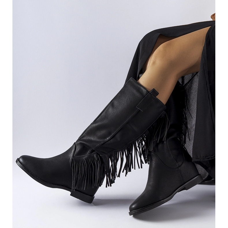 Botas de cunha pretas Giorgia preto 1