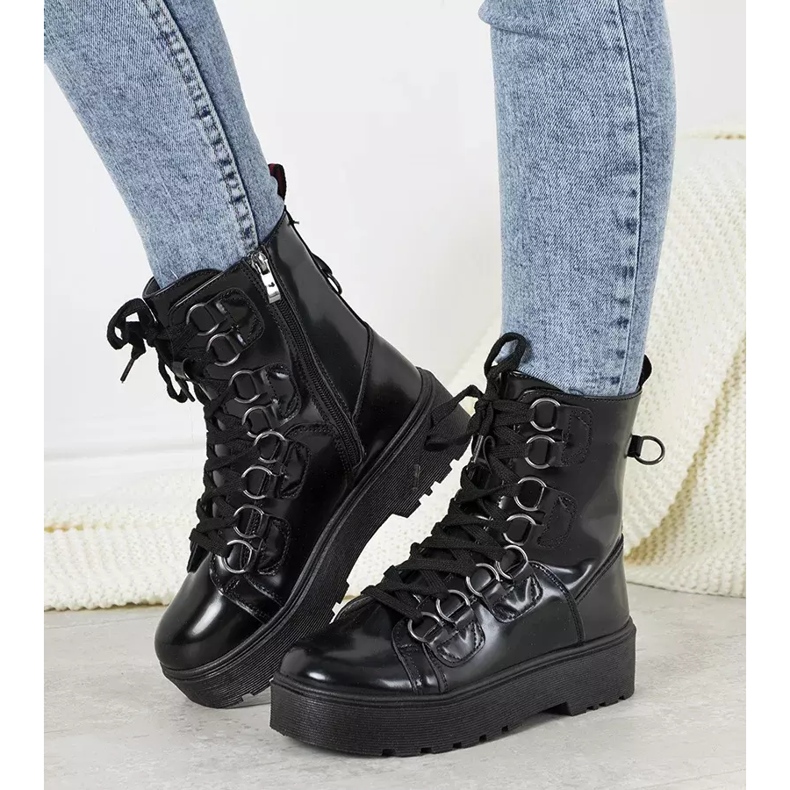 Botas pretas com sola alta Orane preto 2