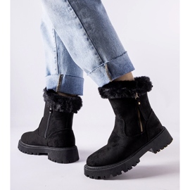 Botas de neve femininas pretas, camurça ecológica Trigoso preto 1