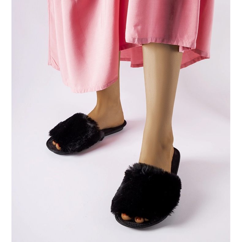 Inblu Chinelos Giacomo pretos com pele 1