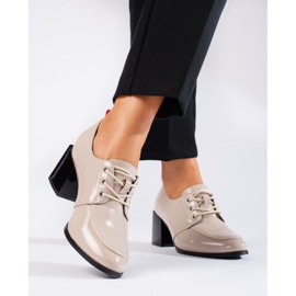 W. Potocki Sapatos de mulher com atacadores Potocki bege 1