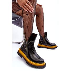 Botas femininas de couro envernizado Maciejka 05747-07 pretas preto 2