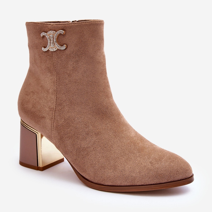 Botins de camurça com decoração, Bege Dwinja 2 Botins de camurça com decoração, Bege Dwinja 2