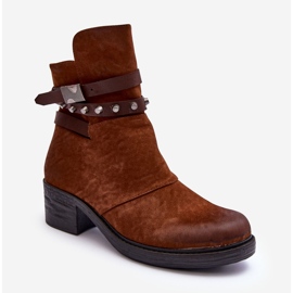 Botins de salto alto isolados Camel Effie marrom 1