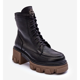 Botas femininas com isolamento de couro preto Lemar Rehin preto 1