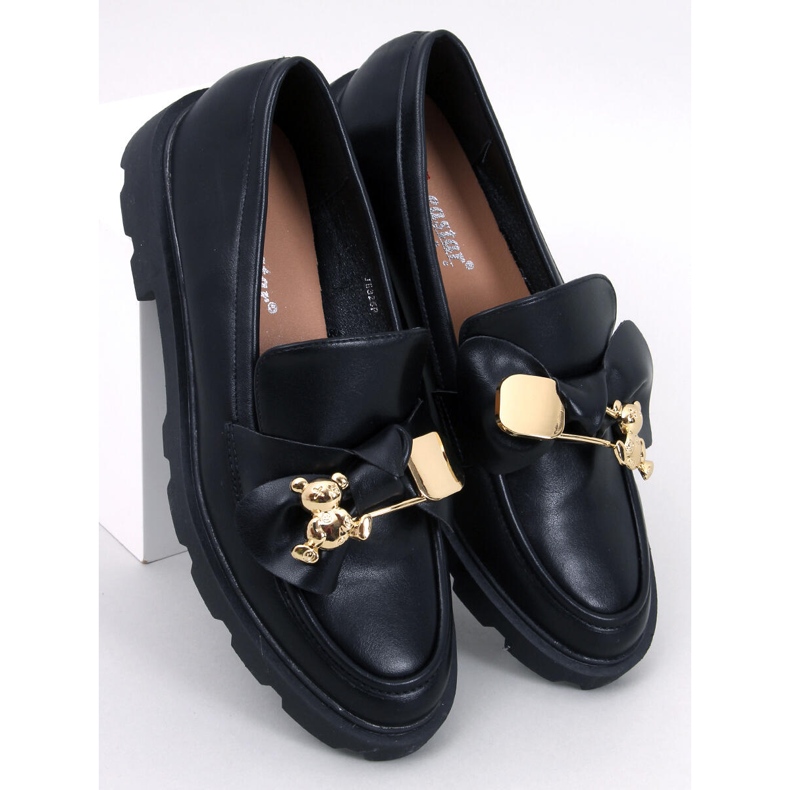 Mocassim com ursinho dourado Honey Black preto 1
