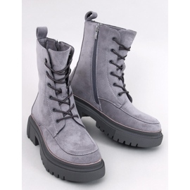Botas de camurça cinza Roisin com cordões 1