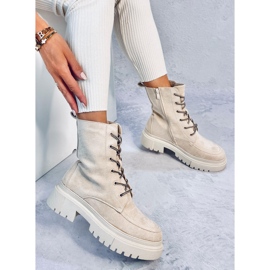 Botas com cadarço de camurça Roisin Beige bege 2