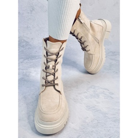Botas com cadarço de camurça Roisin Beige bege 1
