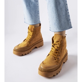 Inna Tênis cano alto marrom Aida em camurça ecológica marrom castanho 1