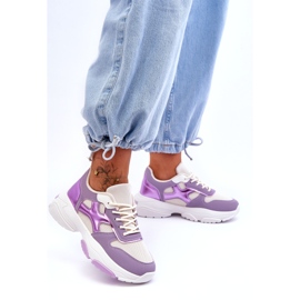 Seastar Tênis feminino roxo Cortes com cadarço 4