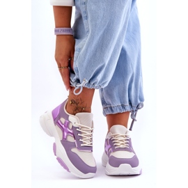 Seastar Tênis feminino roxo Cortes com cadarço tolet 3