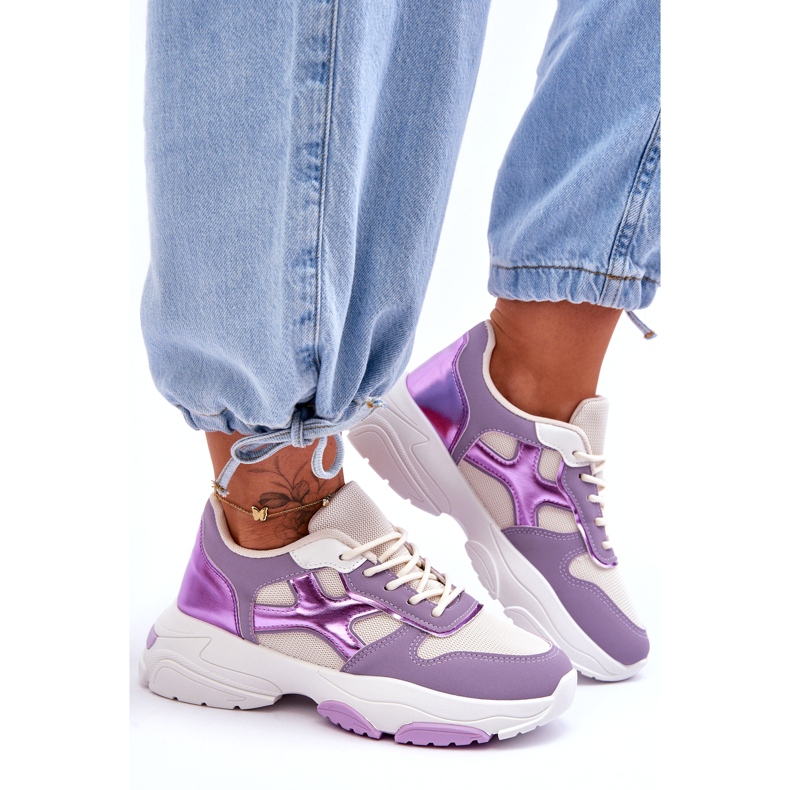 Seastar Tênis feminino roxo Cortes com cadarço 1