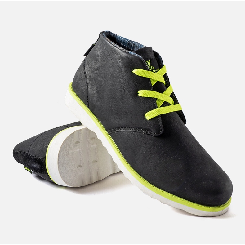 Sapatos masculinos Haytham pretos e neon 1