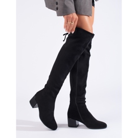Goodin Botas elegantes com salto decorativo preto 1