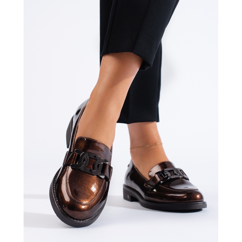 Sapatos marrons lacados por W. Potocki castanho 1