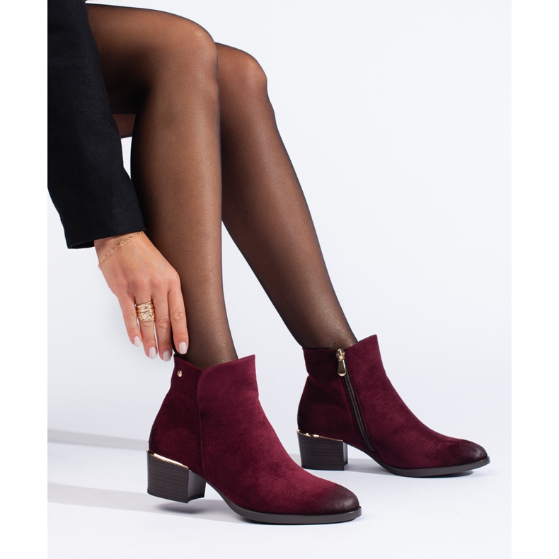 Botins de camurça bordô, Vinceza vermelho 2