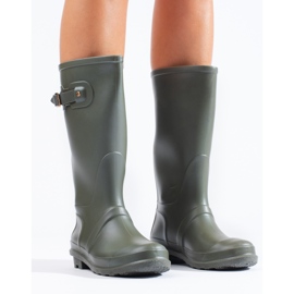 Botas Wellington verdes femininas com fivela Shelovet 2 Botas Wellington verdes femininas com fivela Shelovet 2