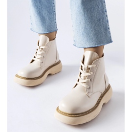 Botas de trabalho bege em plataforma Sacco grossa 1