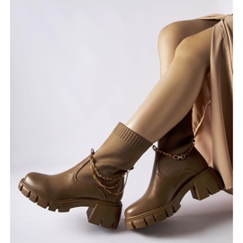 Botins castanhos com parte superior elástica Naser 2