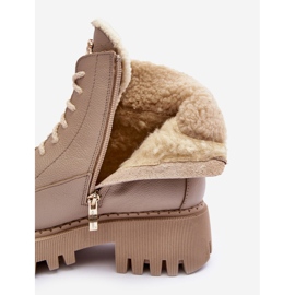 Botas femininas de couro bege Lemar Vergo 1