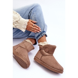 Botas de neve femininas isoladas com decoração, Siriol Bege Escuro 1 Botas de neve femininas isoladas com decoração, Siriol Bege Escuro 1