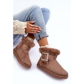 Botas de neve isoladas com fivela, bege escuro Dulca 1