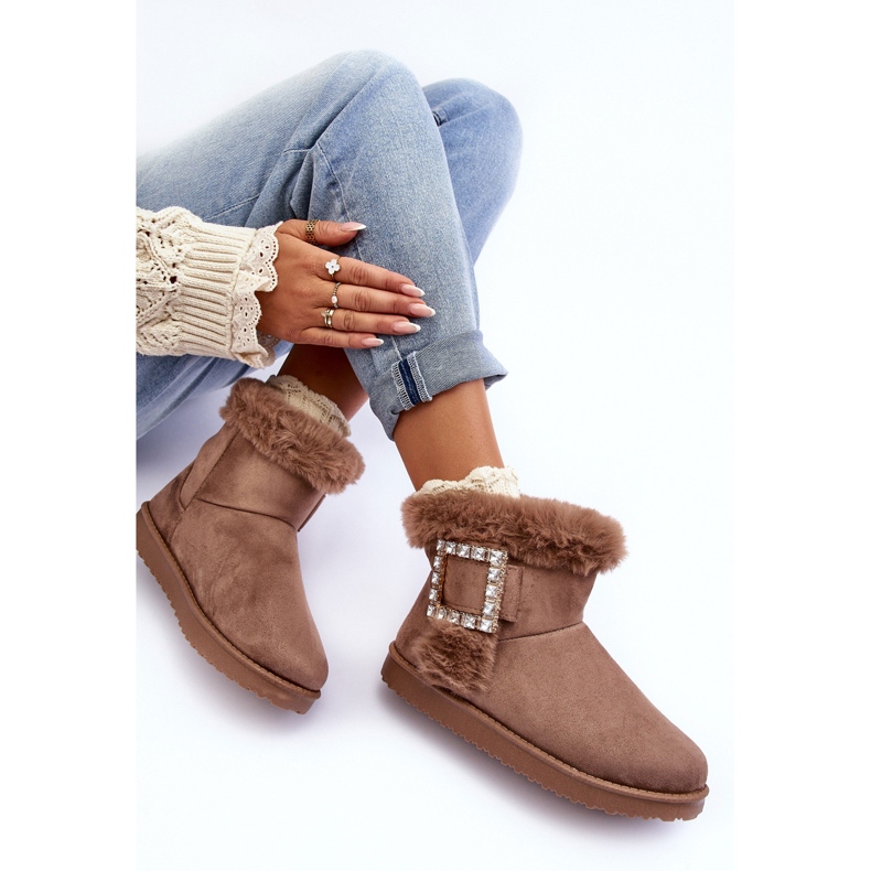 Botas de neve isoladas com fivela, bege escuro Dulca 1 Botas de neve isoladas com fivela, bege escuro Dulca 1
