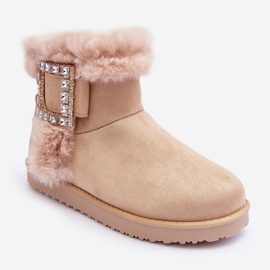 Botas de neve isoladas Dulca bege com fivela 1