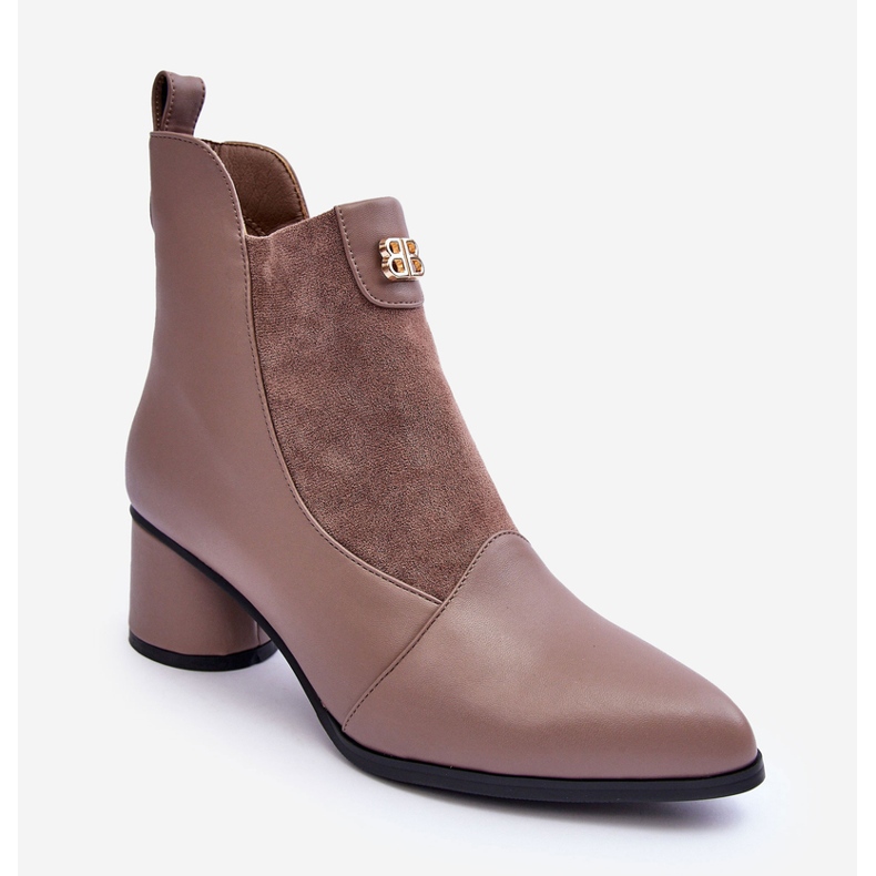 Botas de Salto Alto em Pele S.Barski MR870-96 Bege 2