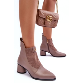 Botas de Salto Alto em Pele S.Barski MR870-96 Bege 1