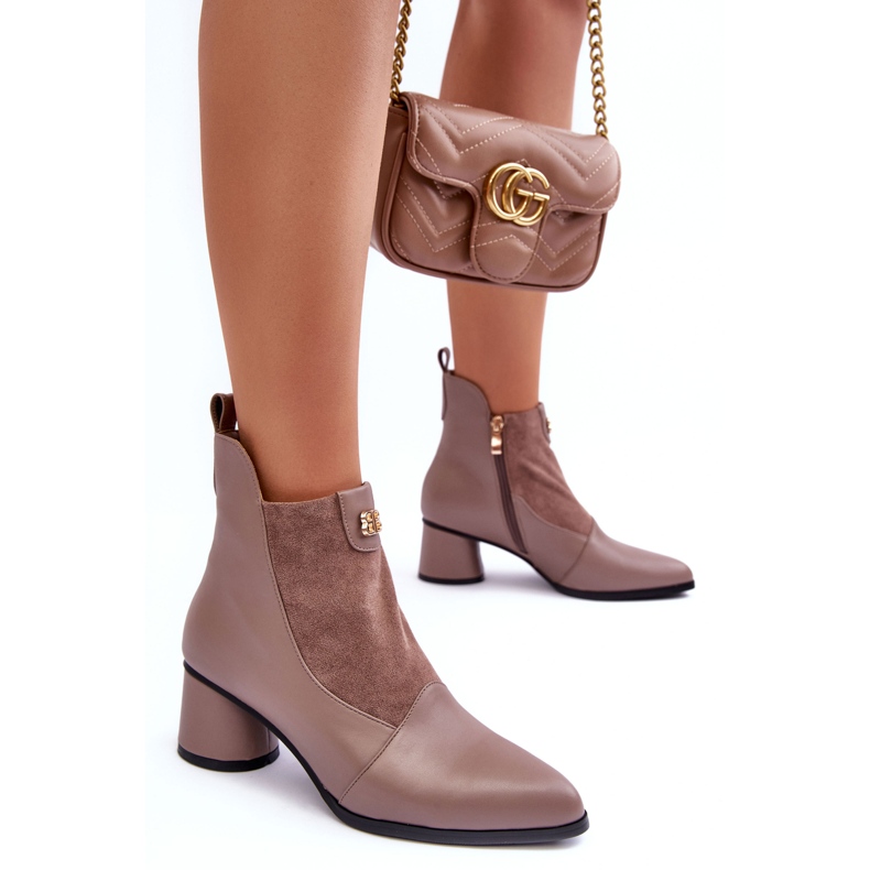 Botas de Salto Alto em Pele S.Barski MR870-96 Bege 1