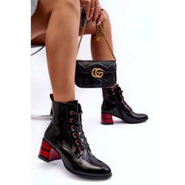 Botas envernizadas de salto alto S.Barski MR870-49 pretas preto 2