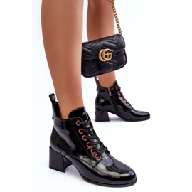Botins com cadarço baixo envernizado S.Barski MR870-66 Preto 1 Botins com cadarço baixo envernizado S.Barski MR870-66 Preto 1