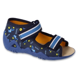 Sapato infantil befado amarelo 350P039 azul 2