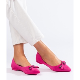 Bailarinas de camurça com laço Shelovet rosa 1