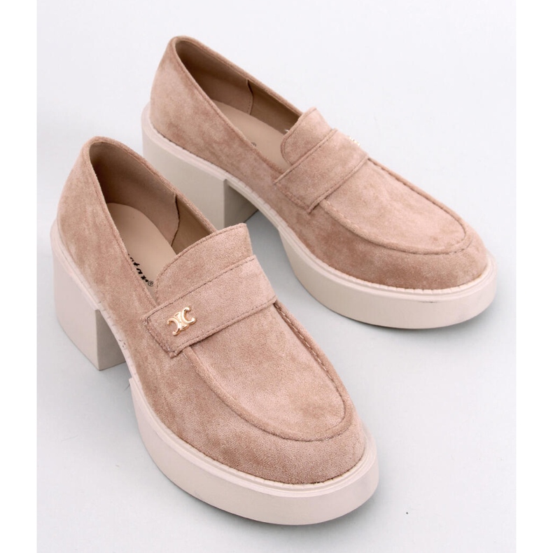 Mocassins de salto alto Coniff Khaki bege 1 Mocassins de salto alto Coniff Khaki bege 1