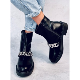 Botins Feminino Foster Black com corrente preto 1